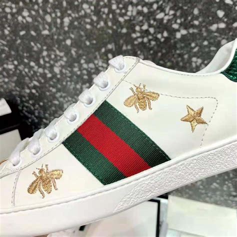 gucci star and bee|Gucci ace bee embroidered.